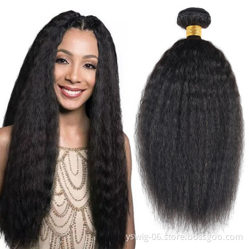 Raw Unprocessed Virgin Peruvian Hair Weave Bundles Afro Yaki Hair Kinky Straight Human Hair